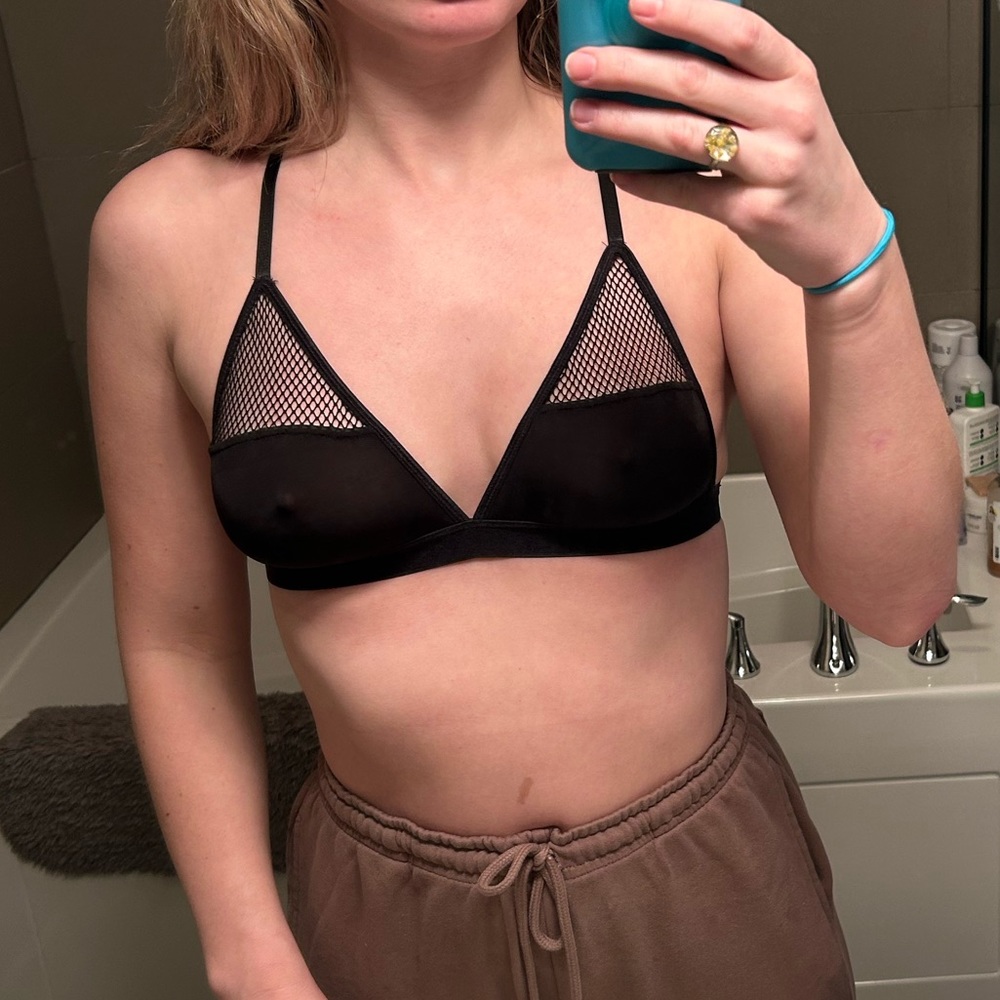Mesh racerback unlined bralette